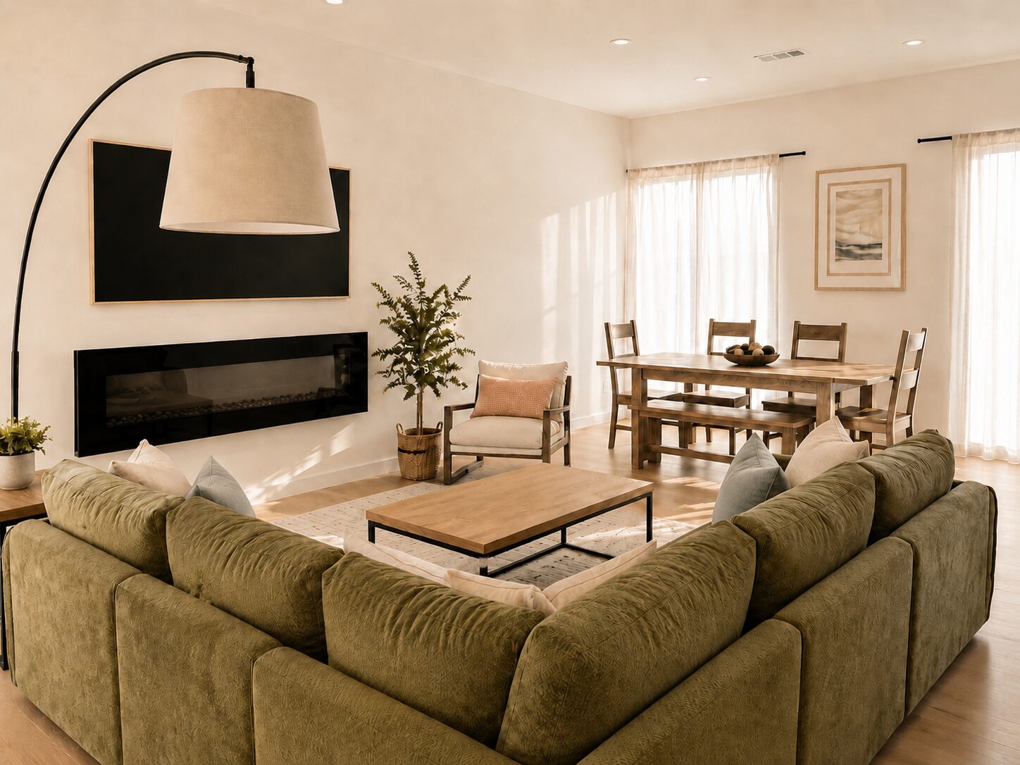 The Beacon II living and dining room